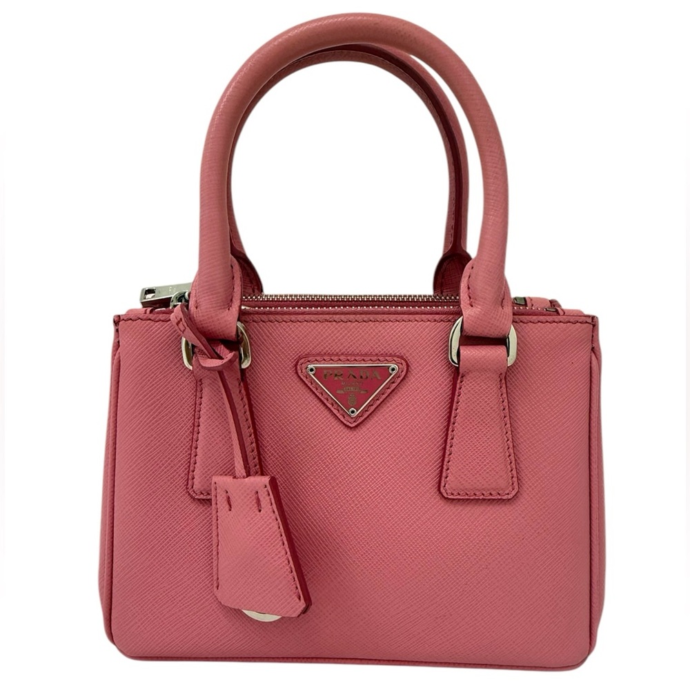 Prada Pink Galleria Saffiano Leather Mini Shoulder Crossbody Satchel Bag